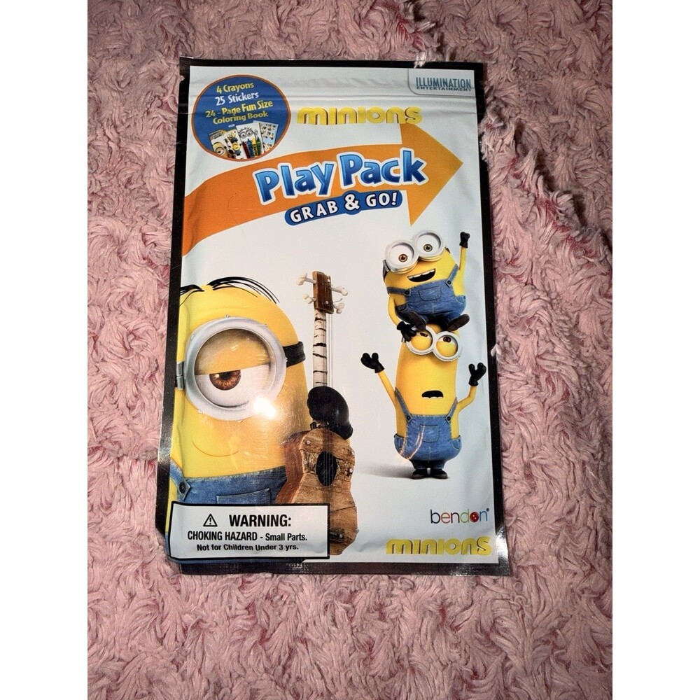 Minions Despicable Me Play Pack Grab & Go 24 Coloring Pages Stickers Universal
